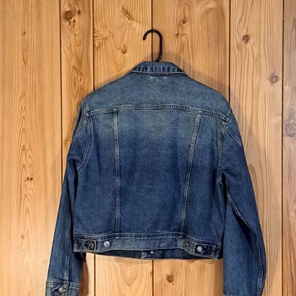XL EVERLANE SHRUNKEN DENIM JACKET, COPPED DENIM JACKET - Picture 2 of 7